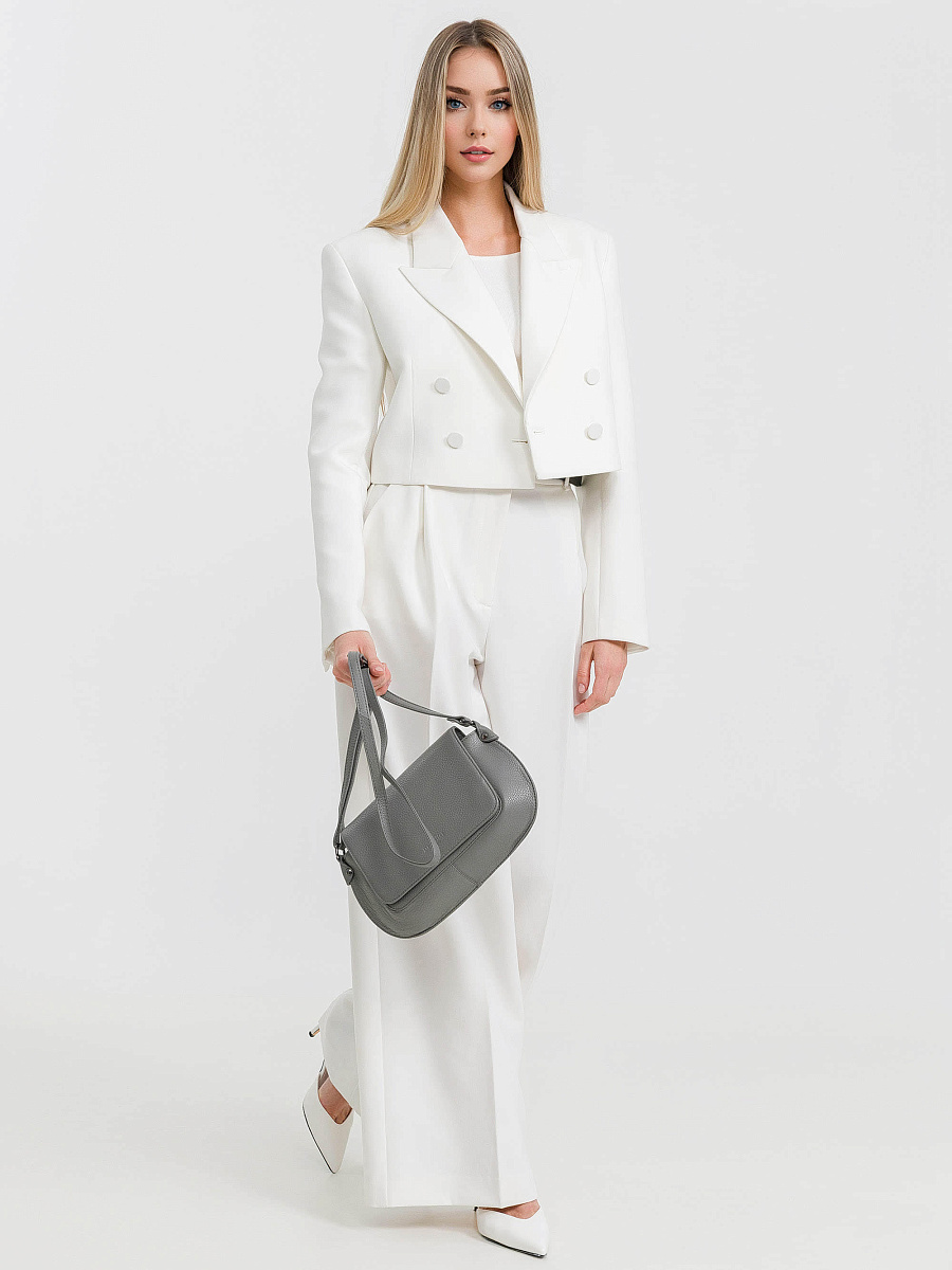 Женская сумка Dr.Koffer из натуральной кожи серая