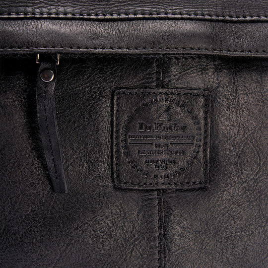 Деловая сумка Dr.Koffer из натуральной кожи черная
