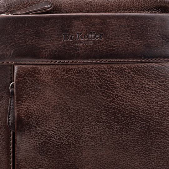 Рюкзак Dr.Koffer из натуральной кожи темно-коричневый