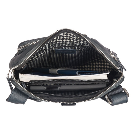 Сумка через плечо Dr.Koffer из натуральной кожи синяя