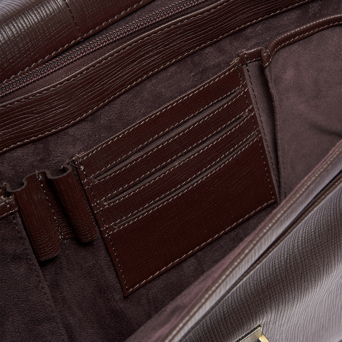 Портфель Dr.Koffer из натуральной кожи темно-коричневый