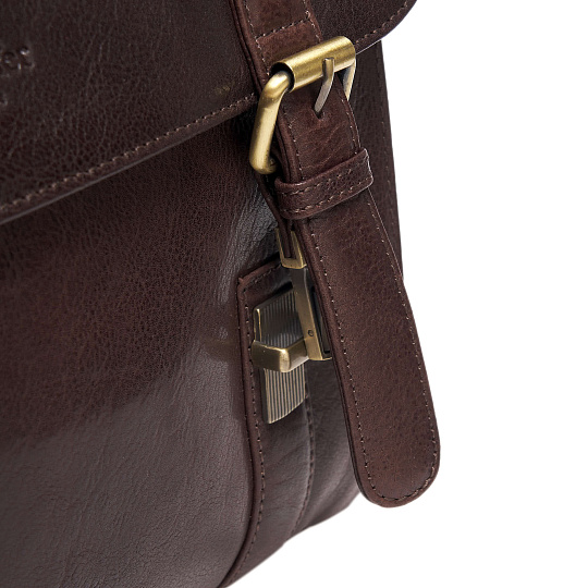 Портфель Dr.Koffer из натуральной кожи темно-коричневый