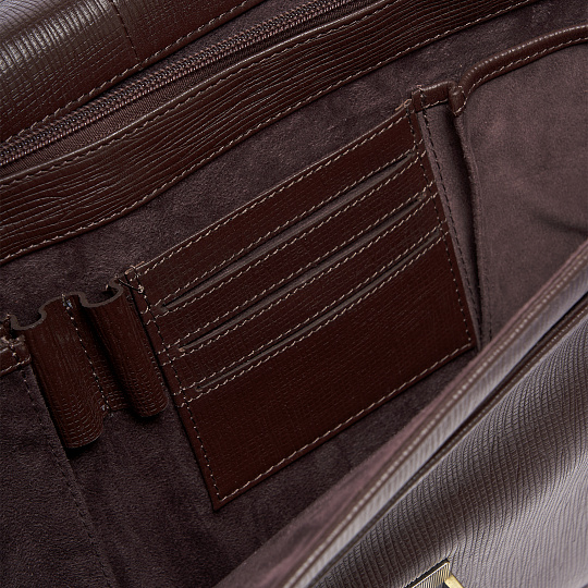 Портфель Dr.Koffer из натуральной кожи темно-коричневый