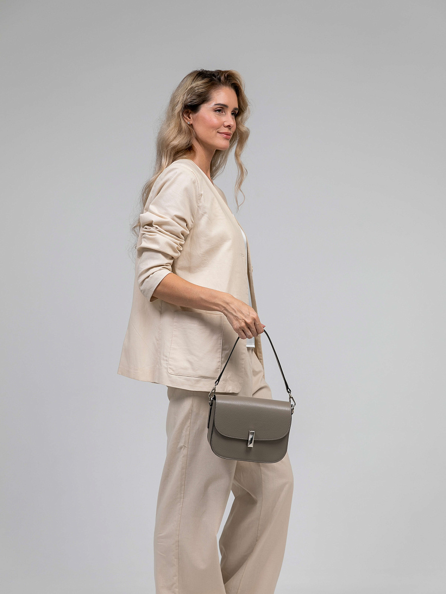 Женская сумка Dr.Koffer из натуральной кожи бежевая