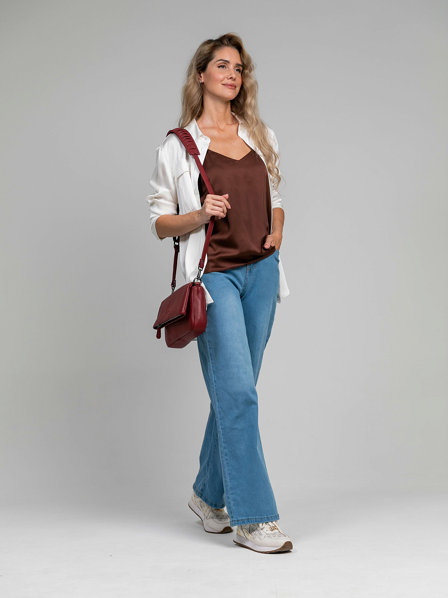 Женская сумка Dr.Koffer из натуральной кожи бордовая