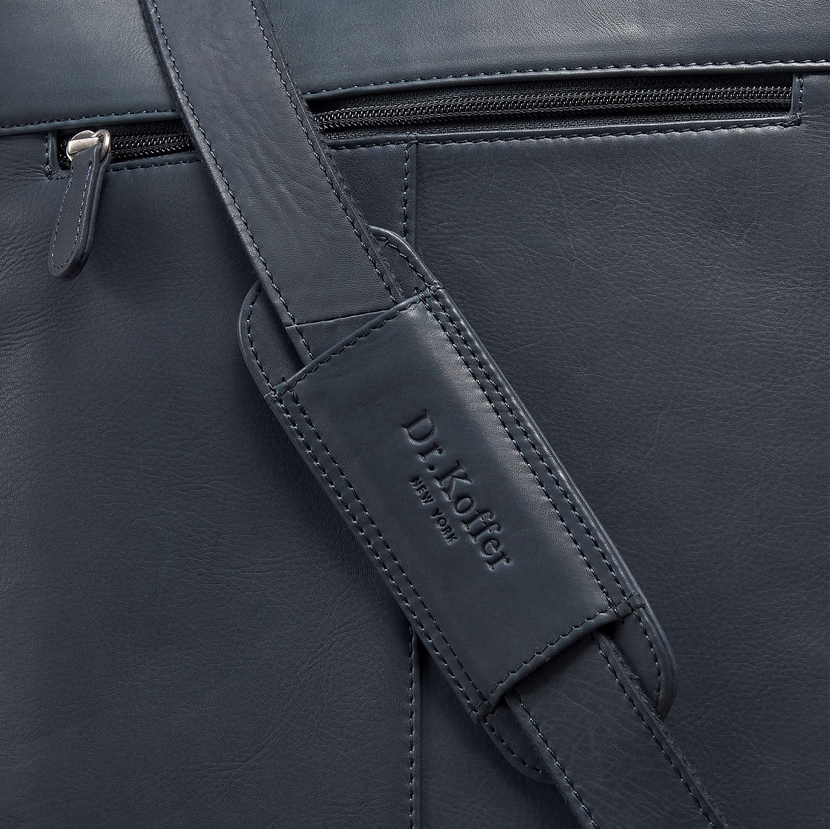 Сумка через плечо Dr.Koffer из натуральной кожи синяя