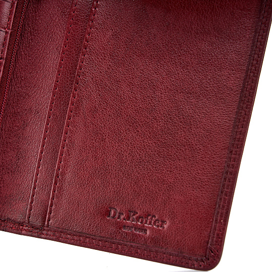 Портмоне Dr.Koffer из натуральной кожи бордовый