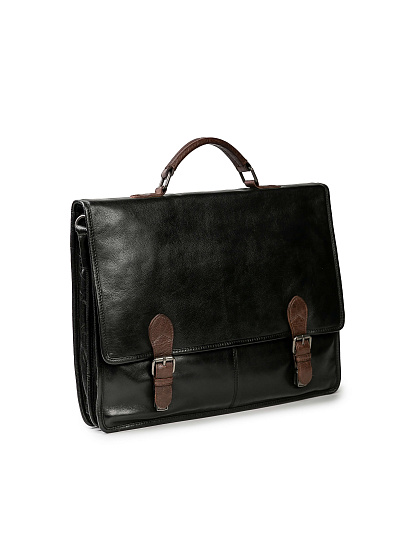 Портфель Dr.Koffer из натуральной кожи черный