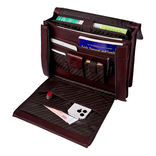 Портфель Dr.Koffer из натуральной кожи темно-коричневый