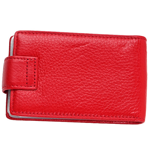 Визитница Dr.Koffer из натуральной кожи красная