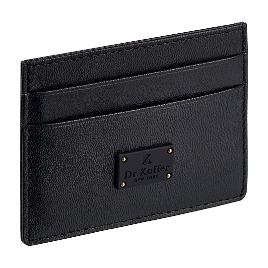 Кредитница Dr.Koffer из натуральной кожи черная