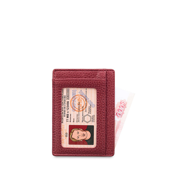 Кредитница Dr.Koffer из натуральной кожи бордовая