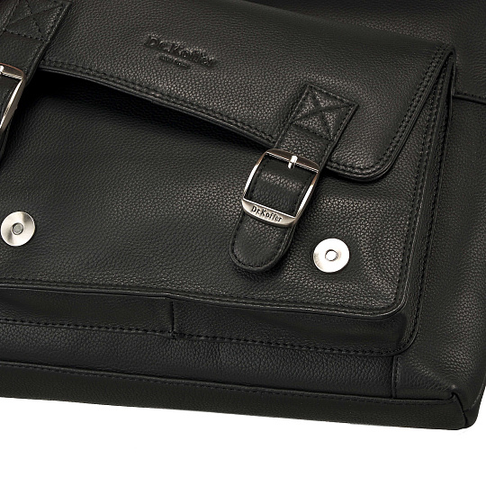 Сумка через плечо Dr.Koffer из натуральной кожи черная