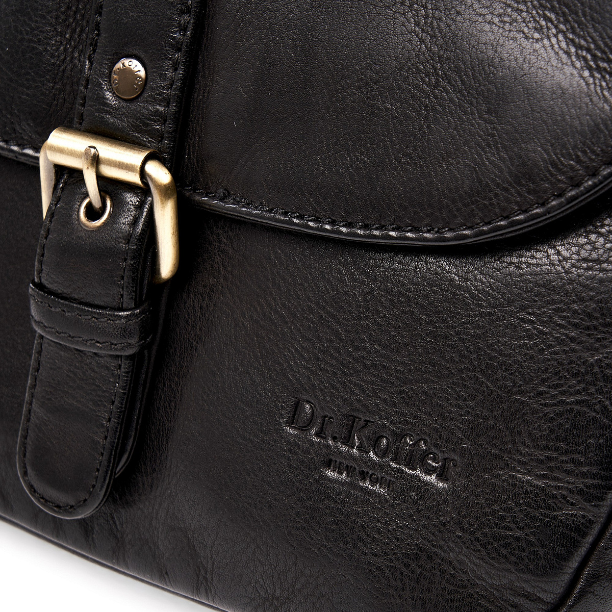 Сумка через плечо Dr.Koffer из натуральной кожи черная