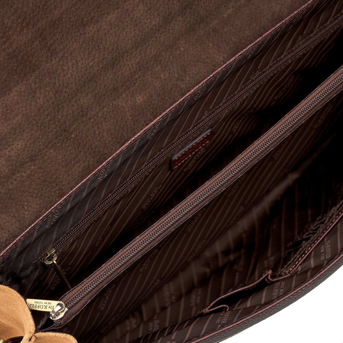 Портфель Dr.Koffer из натуральной кожи темно-коричневый