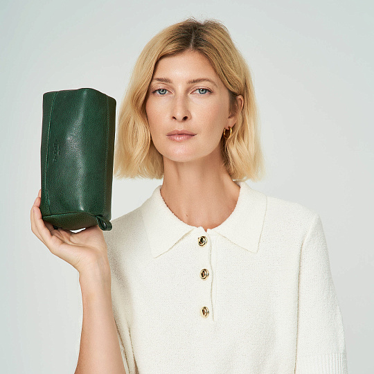 Несессер Dr.Koffer из натуральной кожи зеленый