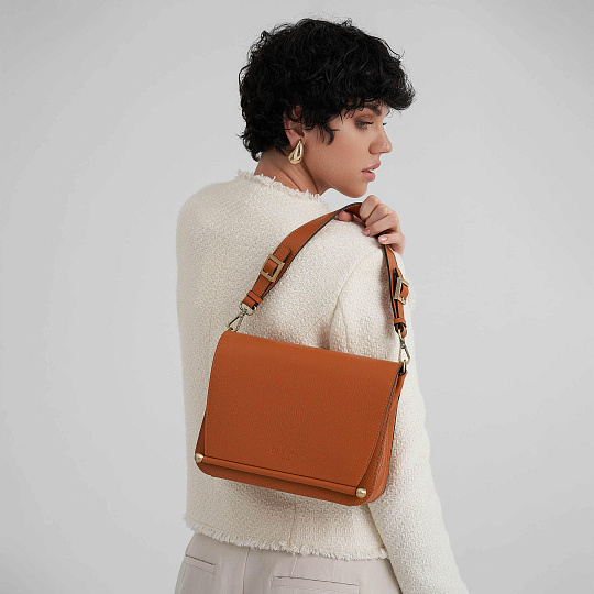 Женская сумка Dr. Koffer из натуральной кожи оранжевая