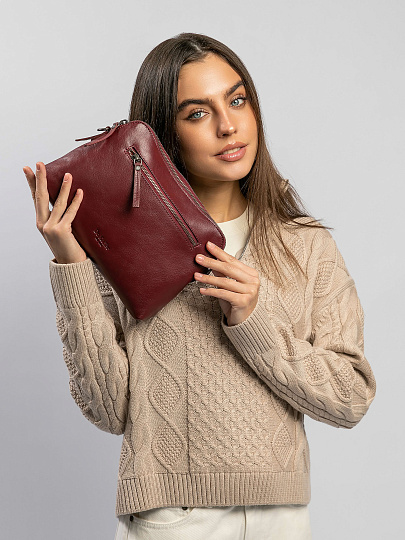 Женская сумка Dr.Koffer из натуральной кожи бордовая