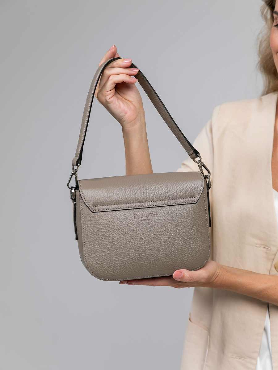 Женская сумка Dr.Koffer из натуральной кожи бежевая