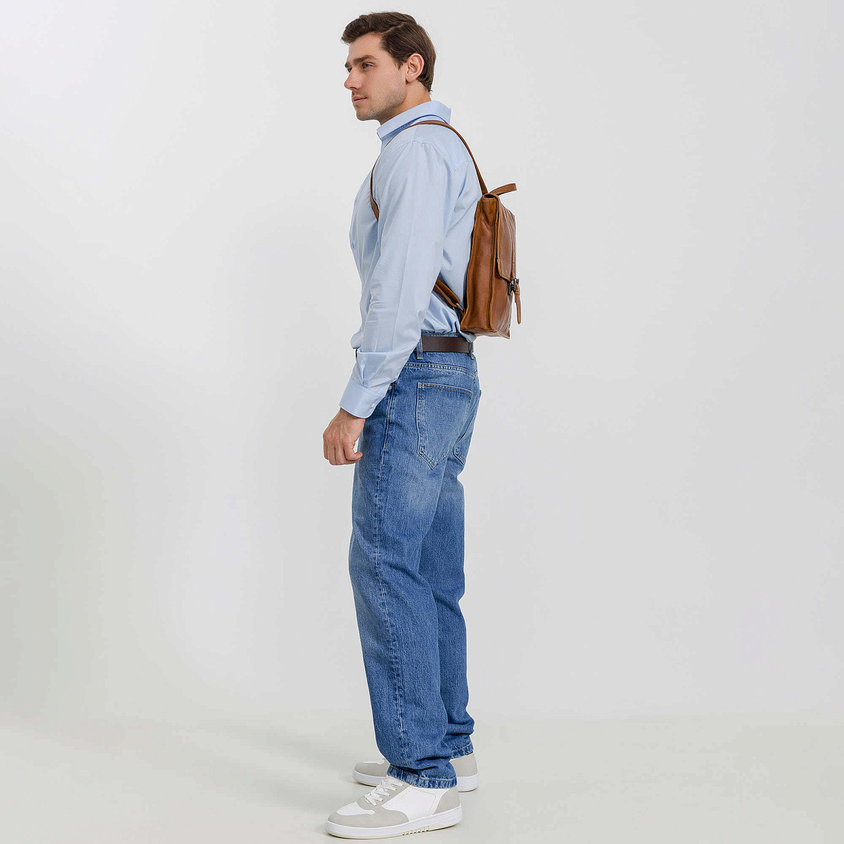 Рюкзак Dr.Koffer из натуральной кожи светло-коричневый