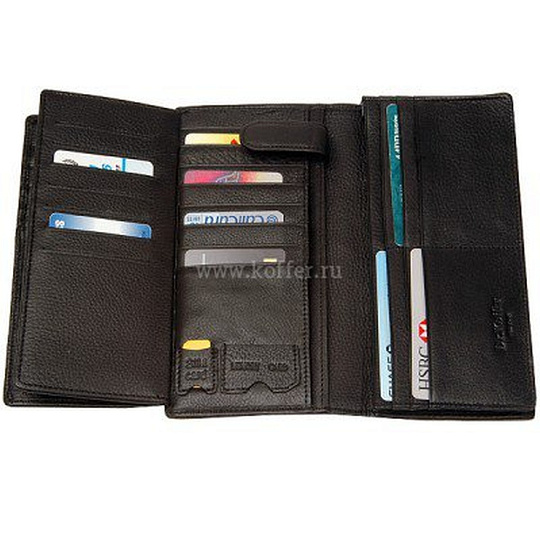 Портмоне Dr.Koffer из натуральной кожи черное
