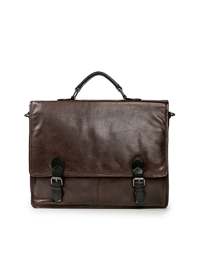 Портфель Dr.Koffer из натуральной кожи темно-коричневый