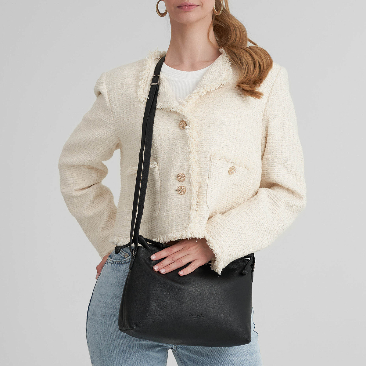 Женская сумка Dr.Koffer из натуральной кожи чёрная