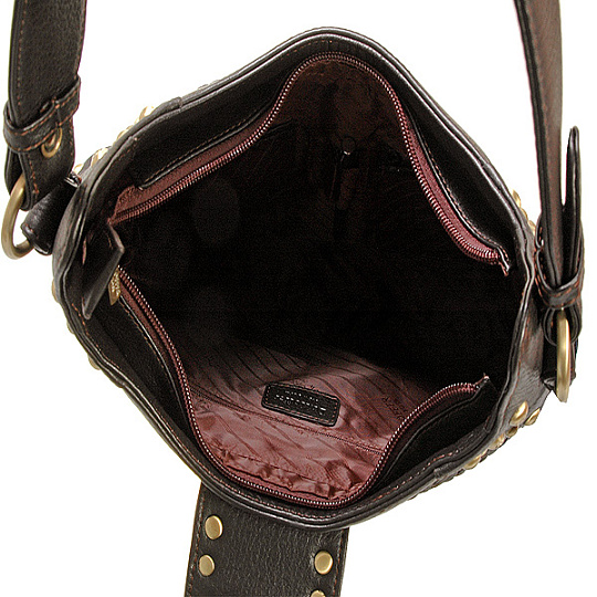 Коричневая женская сумка, оформленная кнопками Dr.Koffer W601013-85-09