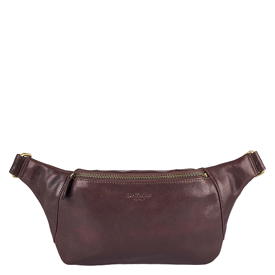 Сумка на пояс Dr. Koffer из натуральной кожи коричневая