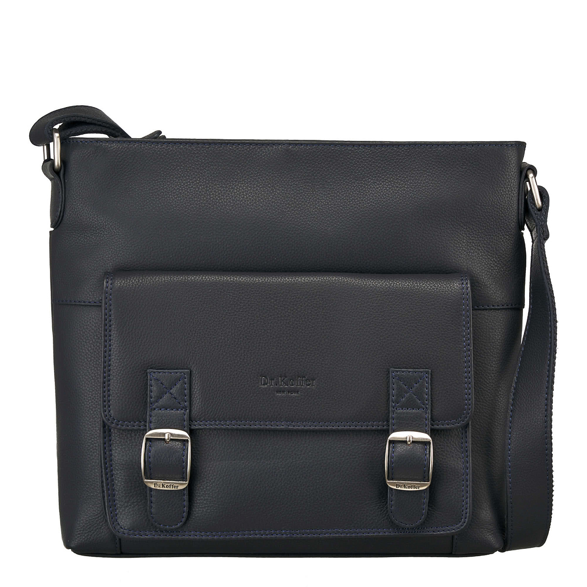 Сумка через плечо Dr.Koffer из натуральной кожи синяя