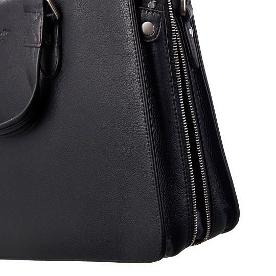 Деловая сумка Dr.Koffer из натуральной кожи черная