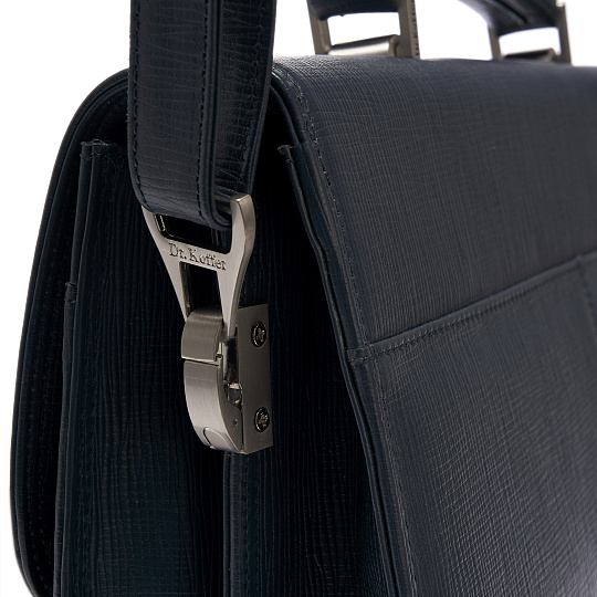 Портфель Dr.Koffer из натуральной кожи синий