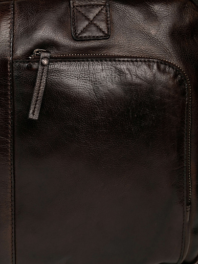 Деловая сумка Dr.Koffer из натуральной кожи темно-коричневая