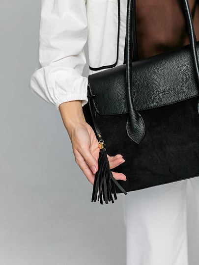 Женская сумка Dr.Koffer из натуральной кожи черная