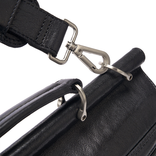 Портфель Dr.Koffer из натуральной кожи черный