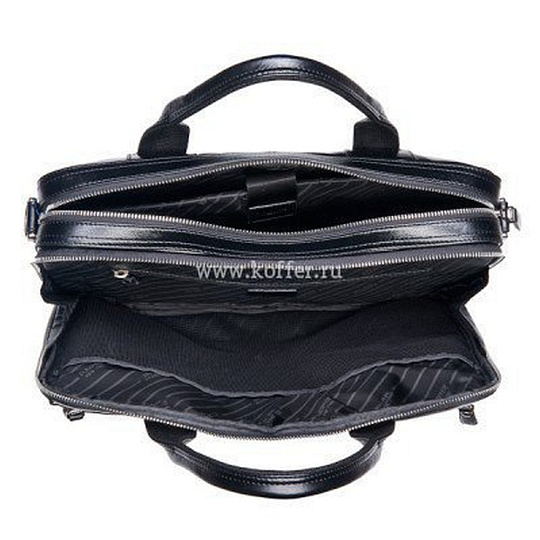 Деловая сумка Dr.Koffer из натуральной кожи черная