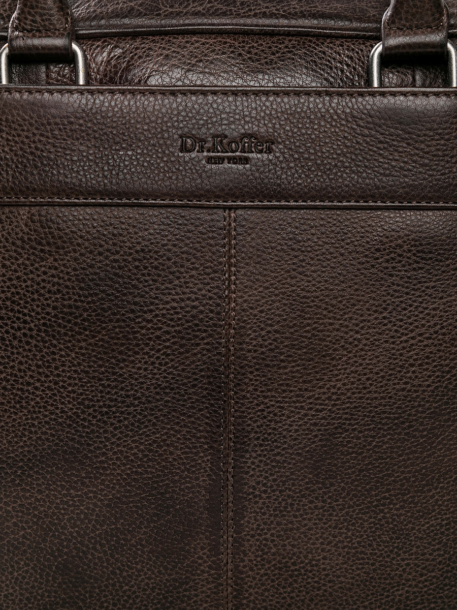 Деловая сумка Dr.Koffer из натуральной кожи темно-коричневая