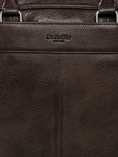 Деловая сумка Dr.Koffer из натуральной кожи темно-коричневая