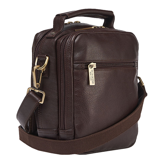 Сумка через плечо Dr.Koffer из натуральной кожи коричневая