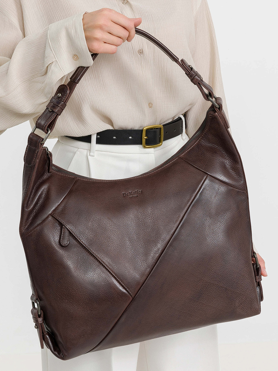 Женская сумка Dr.Koffer из натуральной кожи коричневая