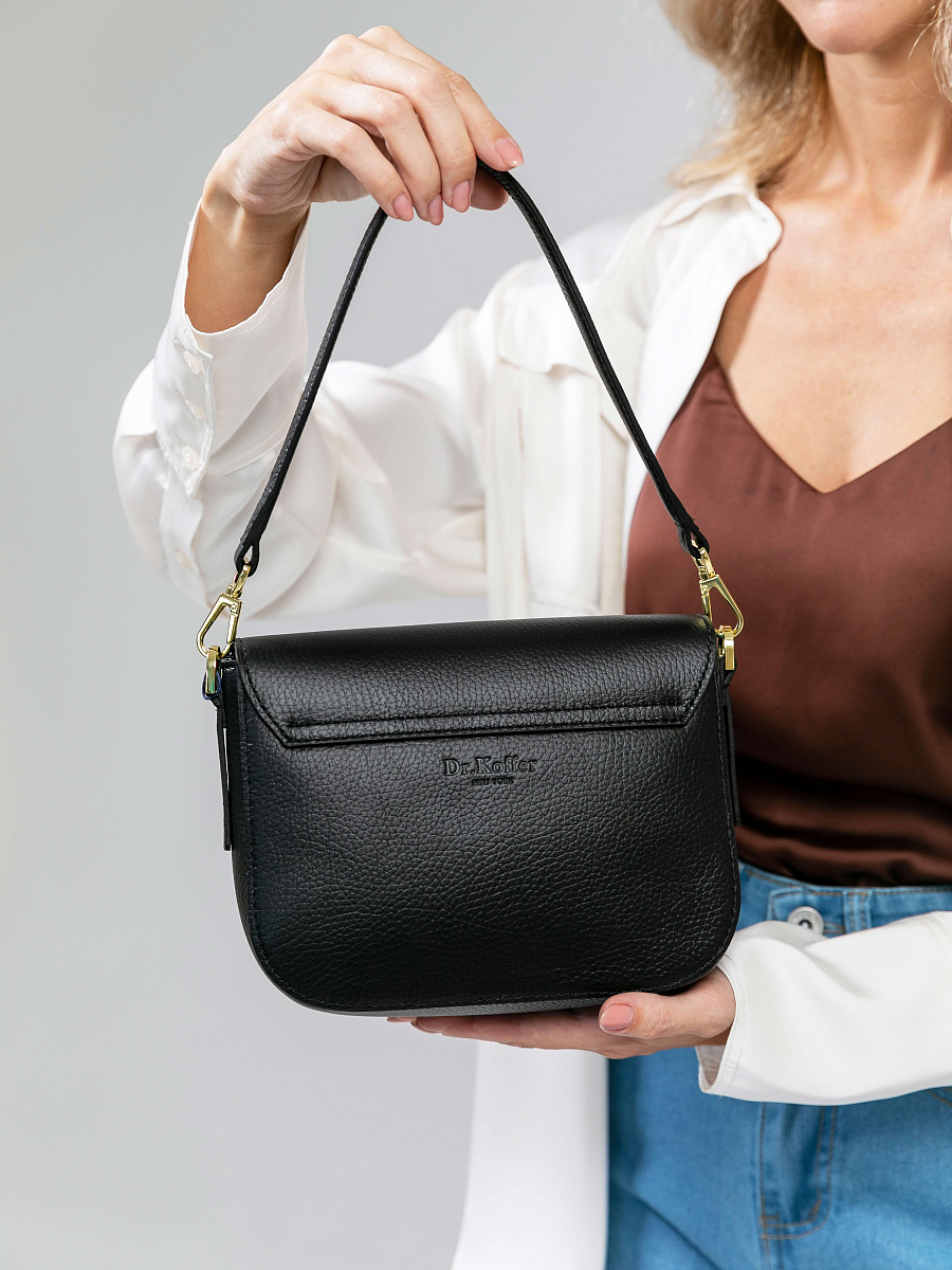 Женская сумка Dr.Koffer из натуральной кожи черная