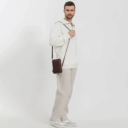 Сумка через плечо Dr.Koffer из натуральной кожи коричневая