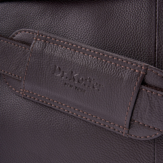 Деловая сумка Dr.Koffer из натуральной кожи темно-коричневая