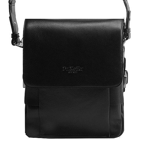 Черная мужская сумка с клапаном на магните Dr.Koffer M402329-02-04