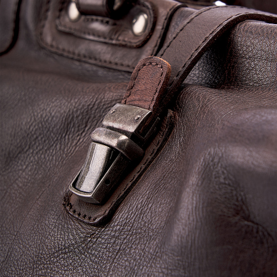 Сумка дорожная Dr.Koffer из натуральной кожи коричневая