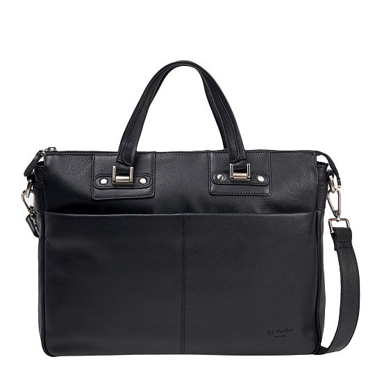 Деловая сумка Dr.Koffer из натуральной кожи черная