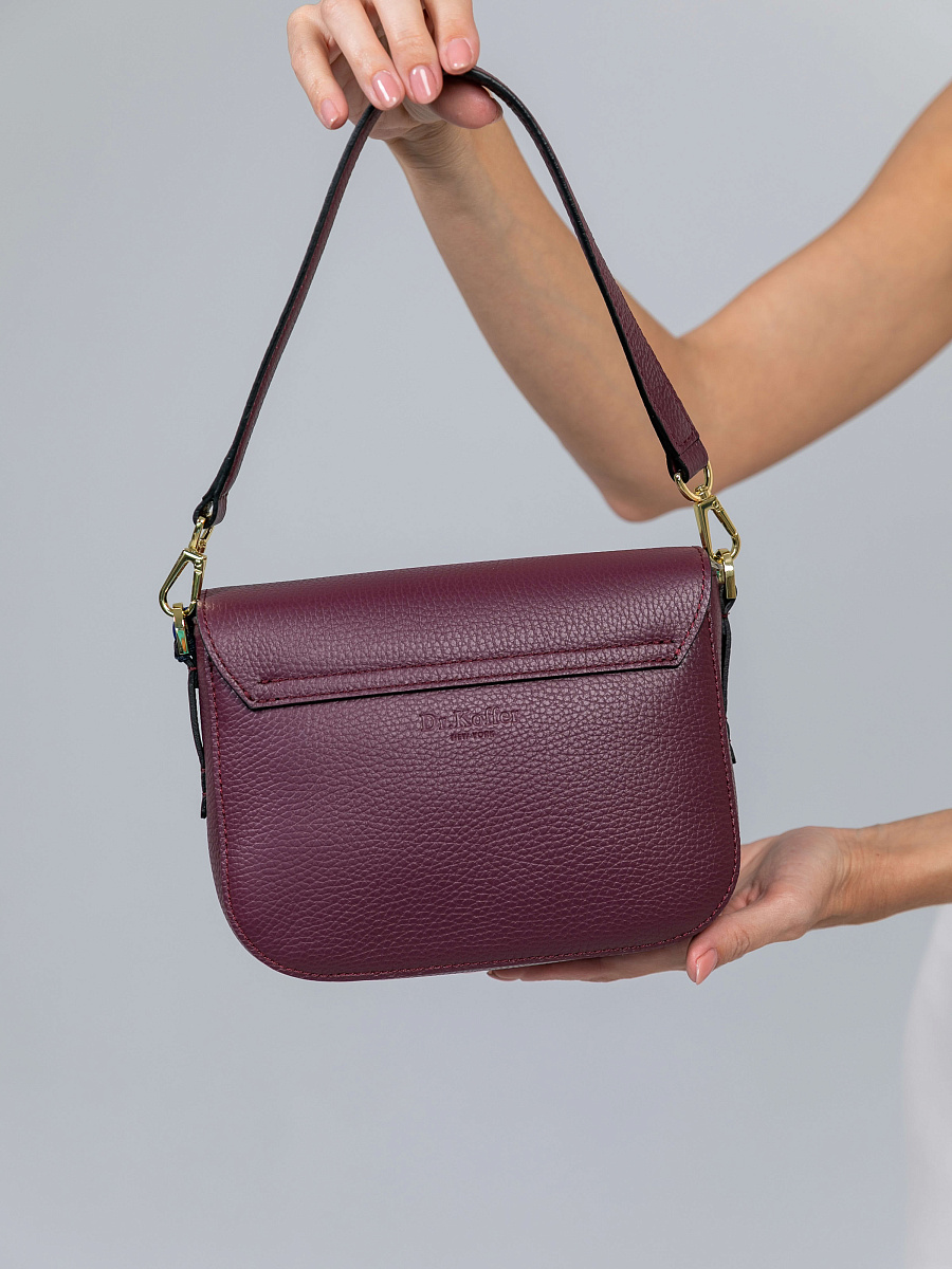 Женская сумка Dr.Koffer из натуральной кожи бордовая
