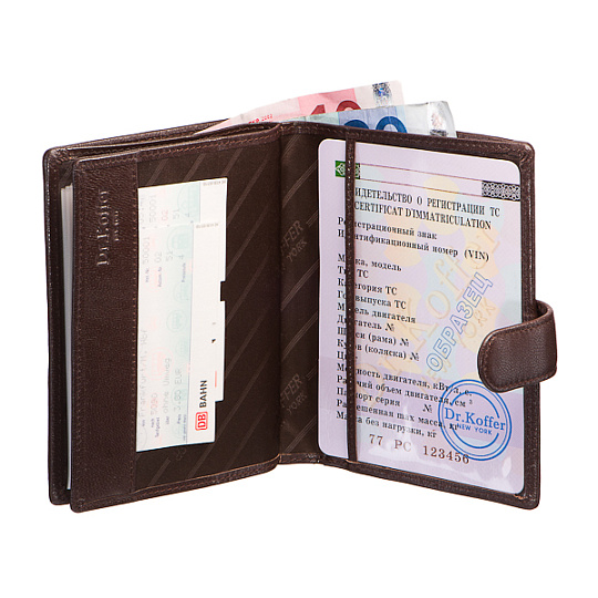 Обложка для паспорта/автодок из натуральной кожи Dr. Koffer