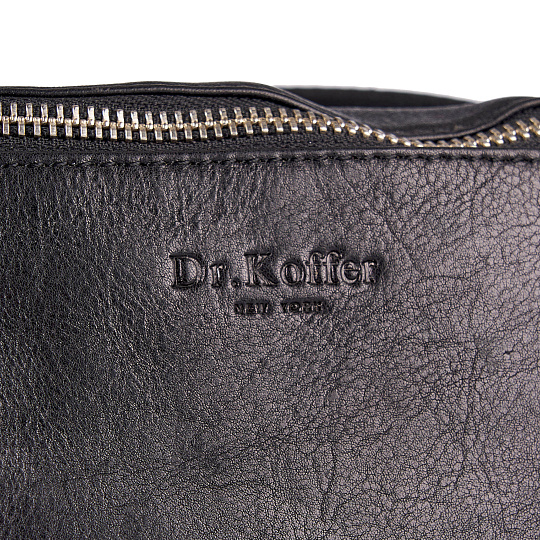 Сумка на пояс Dr. Koffer из натуральной кожи черная