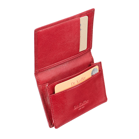 Визитница Dr.Koffer из натуральной кожи бордовая